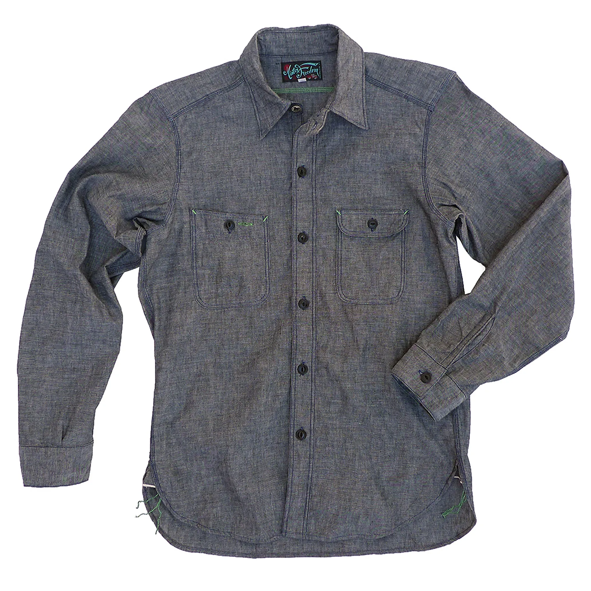 Breathable Lining Nixon Shirt - Black Chambray - Warehouse