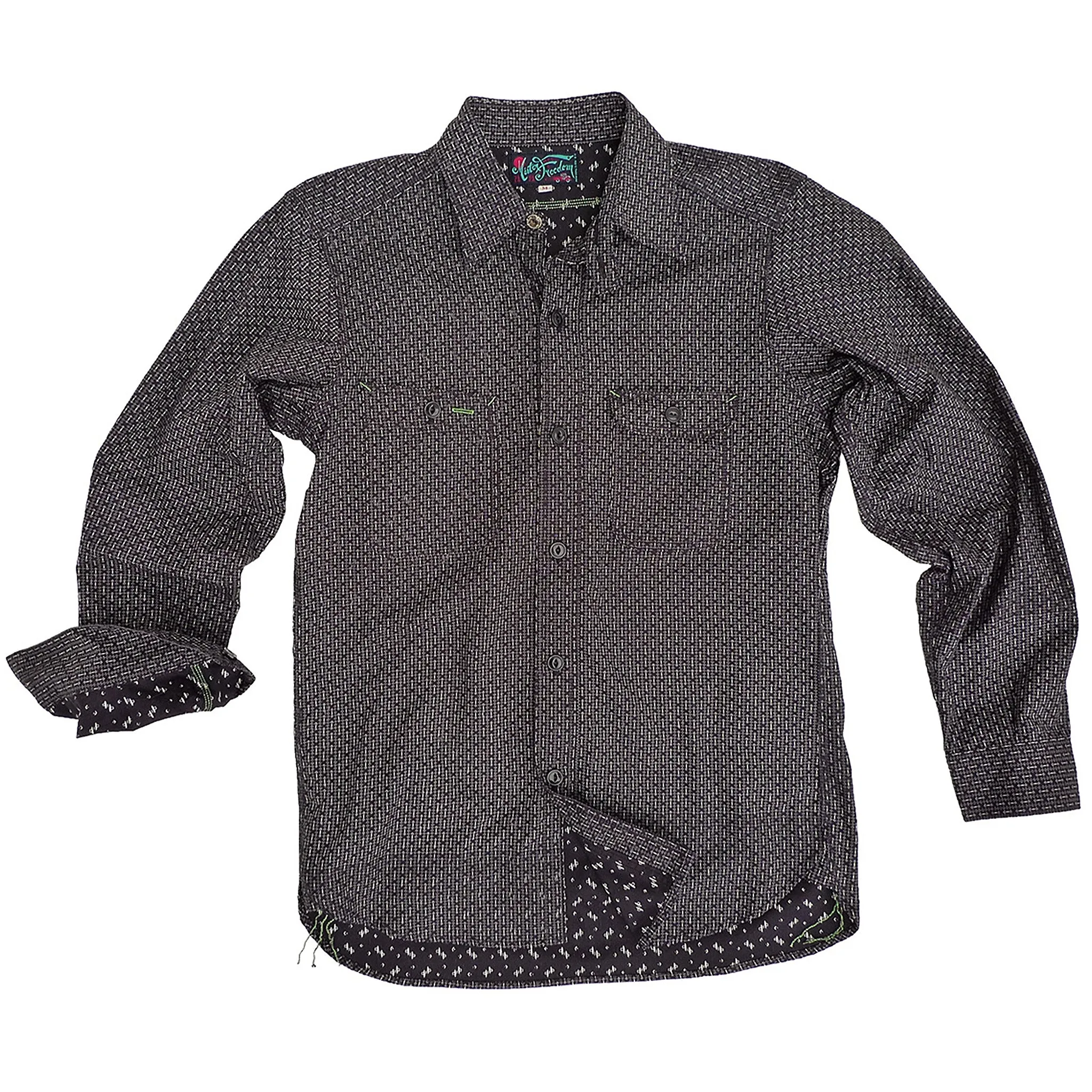 Eco-Friendly Choice Multipocket Style Nixon Shirt - Black Double "Calico" Twill - Warehouse