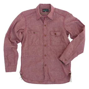 Nixon Shirt - Red Chambray - Warehouse Quick Dry Construction Asymmetrical Cut