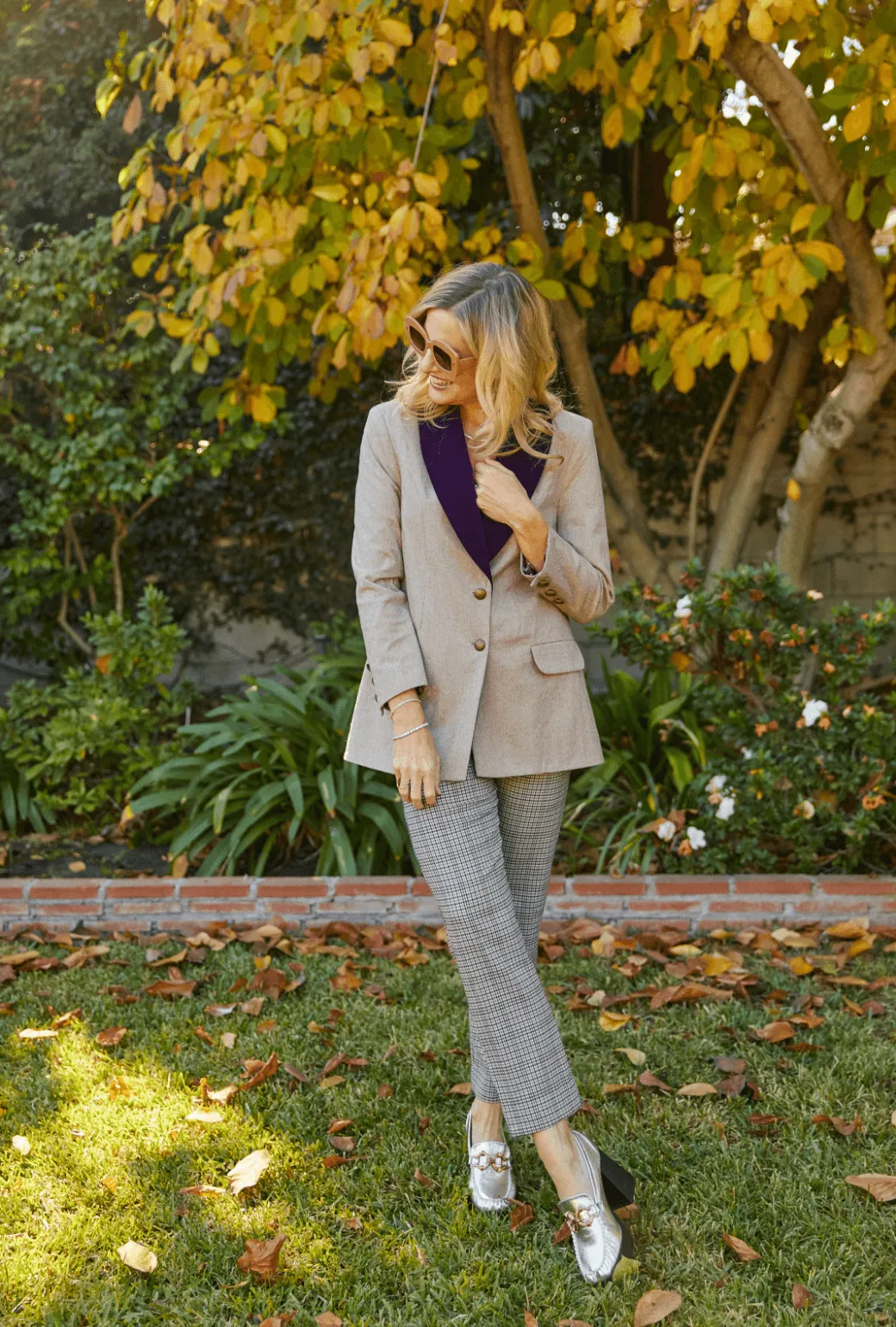 Breathable Weave Fabric Cigar Pant - Houndstooth