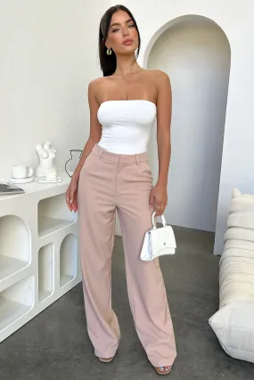 Alaric High Rise Pants - Beige Blackout fabric Dynamic Motion