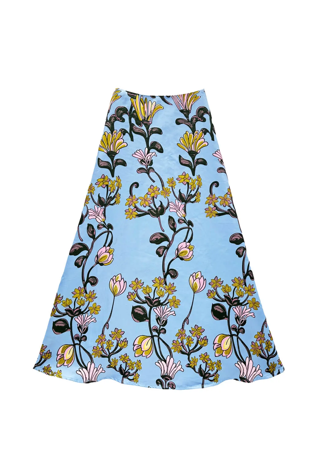 The Laura Skirt - Powder Blue Vines ComfortWaistband