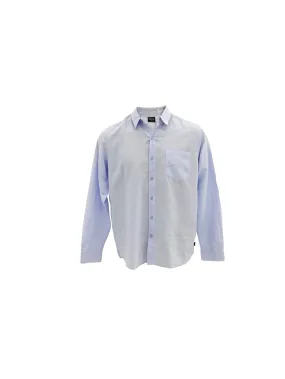 Fade Resistant Dye Multi Directional Zipper Placement Linen Long Sleeve Shirt II Blue