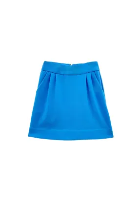 Maggie Mini Skirt - Stretch Blue Sleek lines Chilly Weather Fit