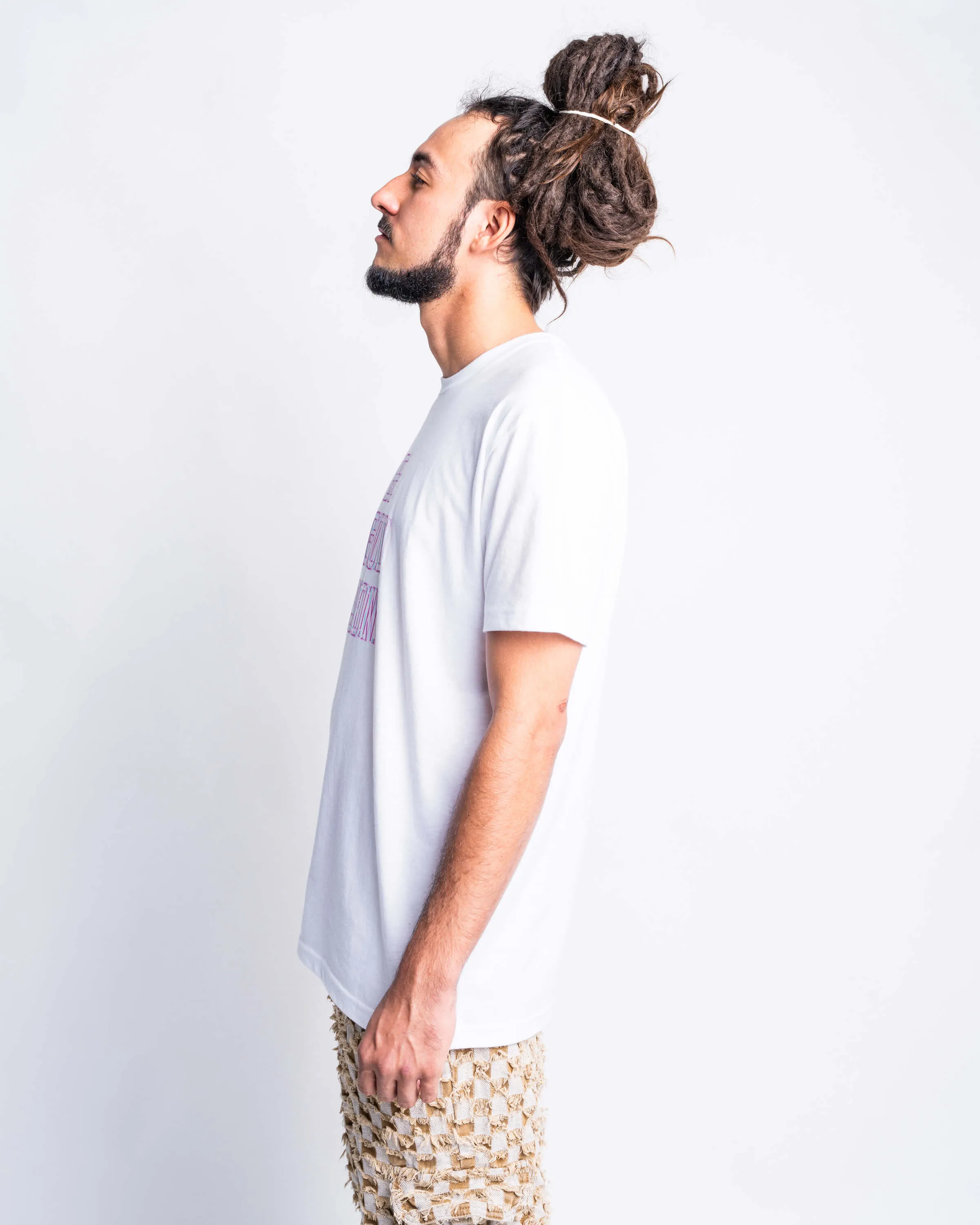 Multi Panel Construction Adjustable Hemline Trippy T-Shirt - Pastel