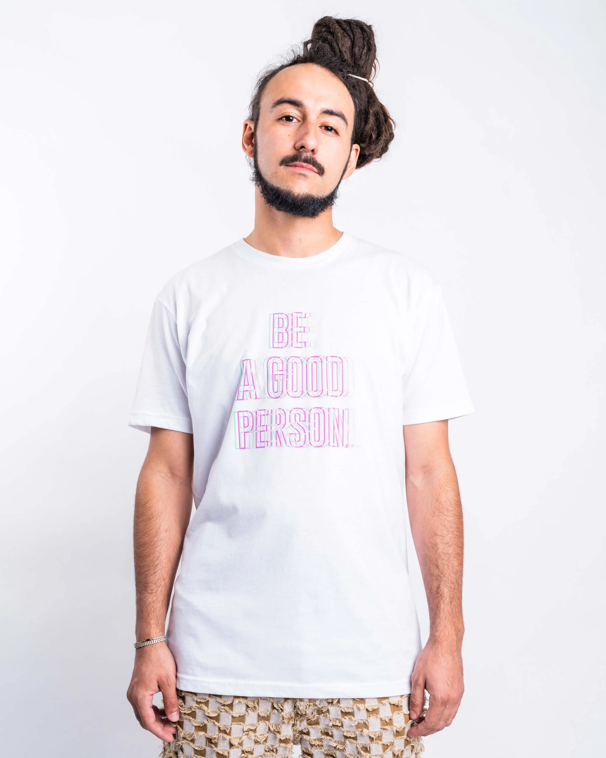 LowMaintenance BreathableMeshInsert Trippy T-Shirt - Pastel