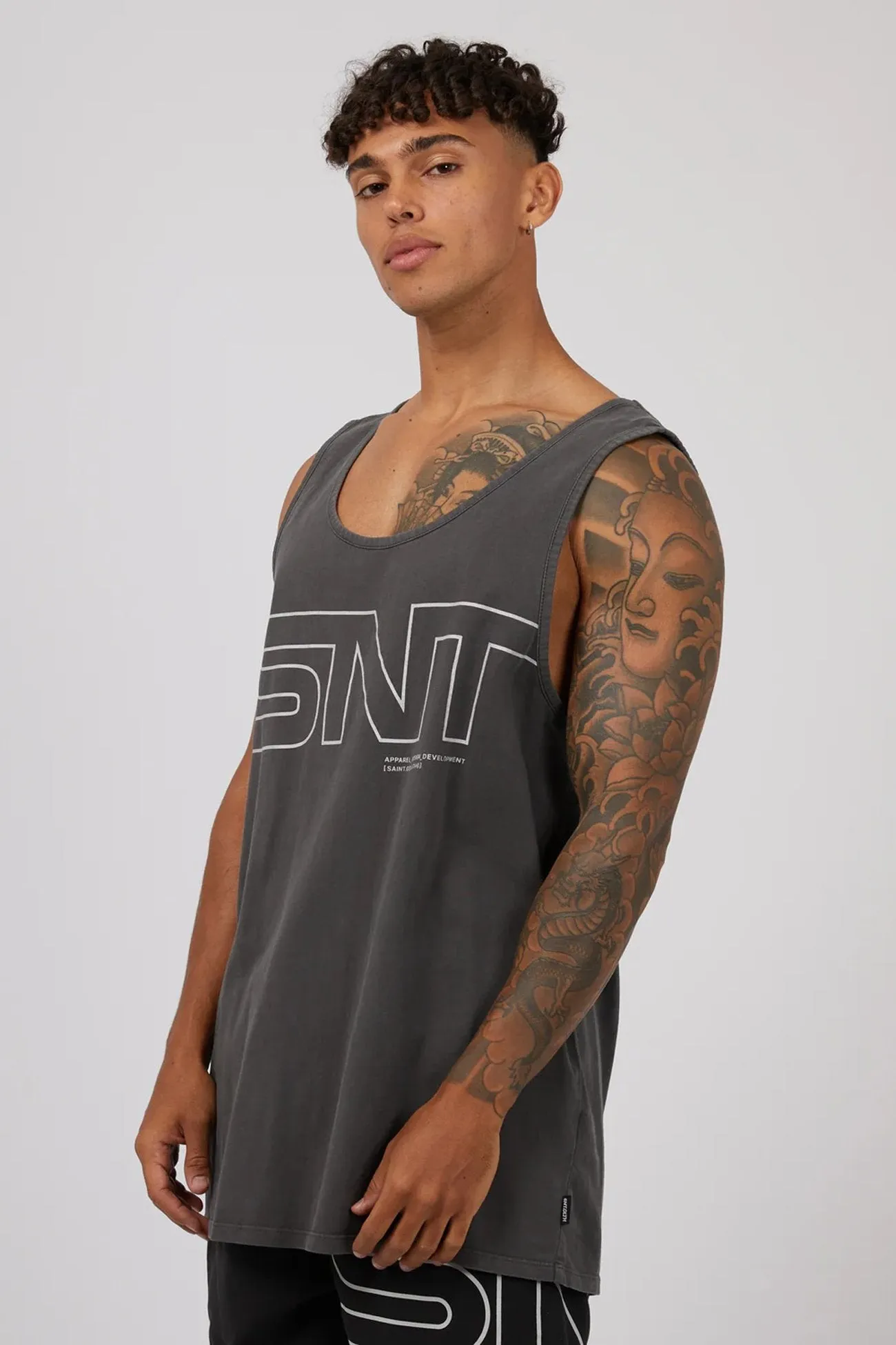 Link Singlet Washed Black Ultra Soft Texture Textured Weave