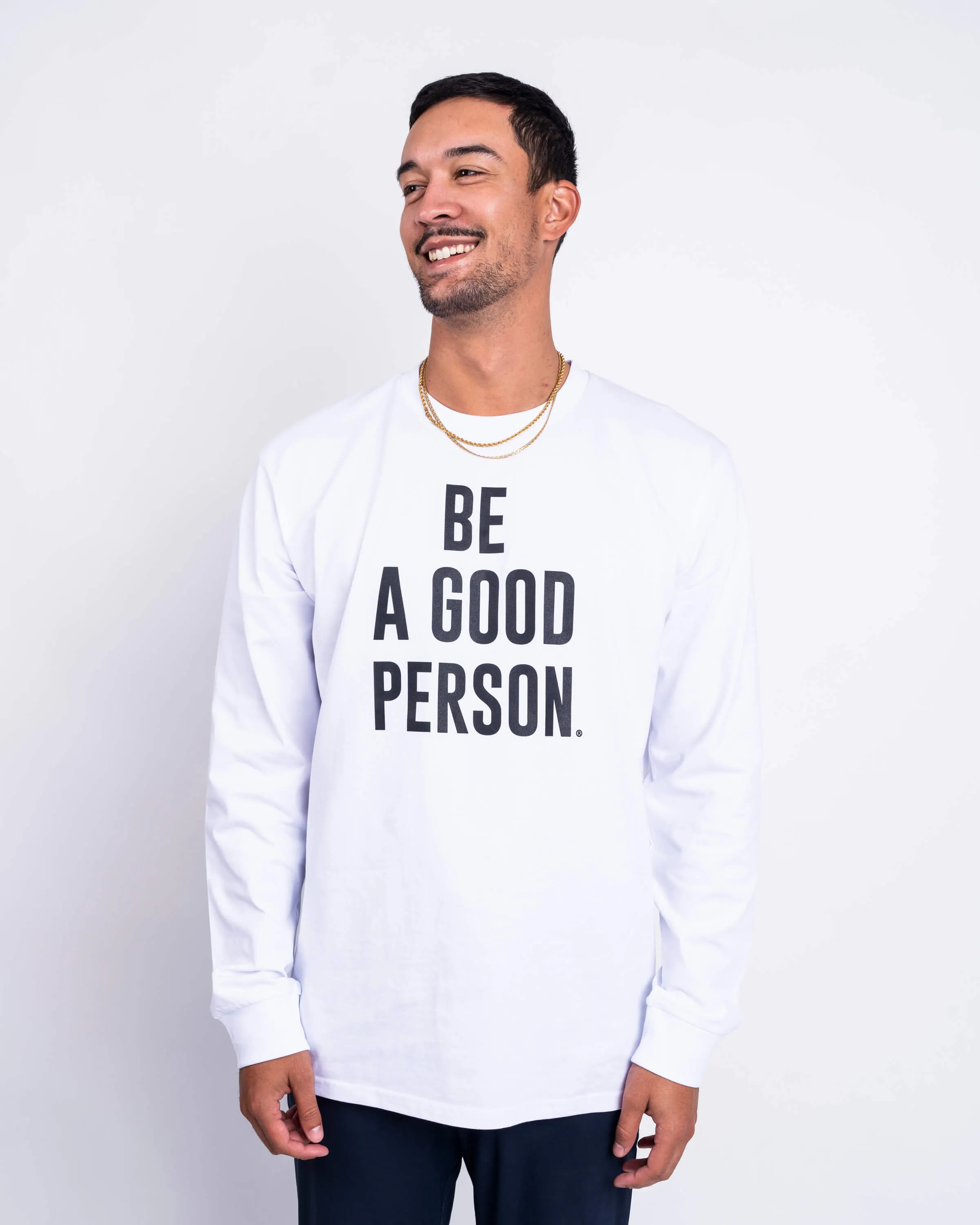 Elasticated Hem Signature Long Sleeve - White