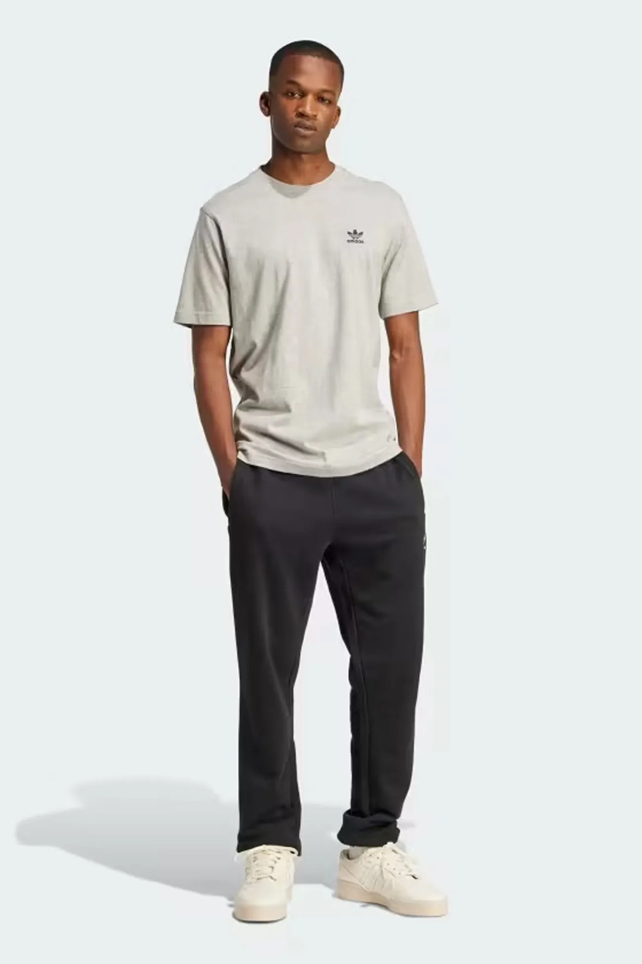 MultiLayer Stitching Trefoil Essential Tee Medium Grey Heather
