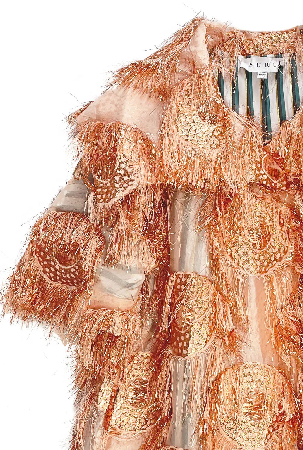 Car Coat - Rose Gold Eyelash Seam Sealed Construction Sporty Casual