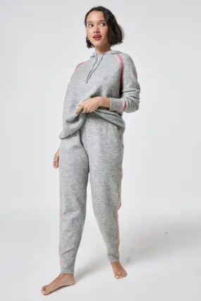 Dimensional Stability QuickFabric Recovery Grey with Peach and Pink Stripe Knitted Lounge Wear Joggers