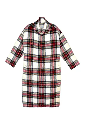 Open Car Coat - Dress Stewart Plaid Casual Fit Silhouette