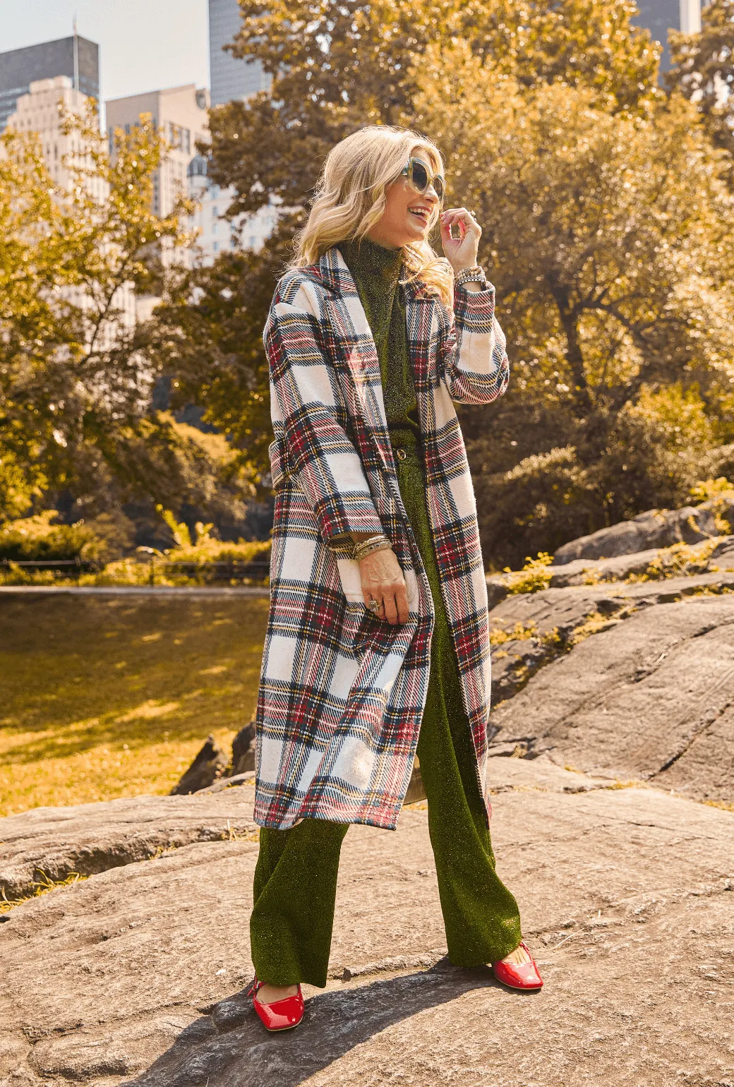 Open Car Coat - Dress Stewart Plaid Refined Style Outdoor Style Staple