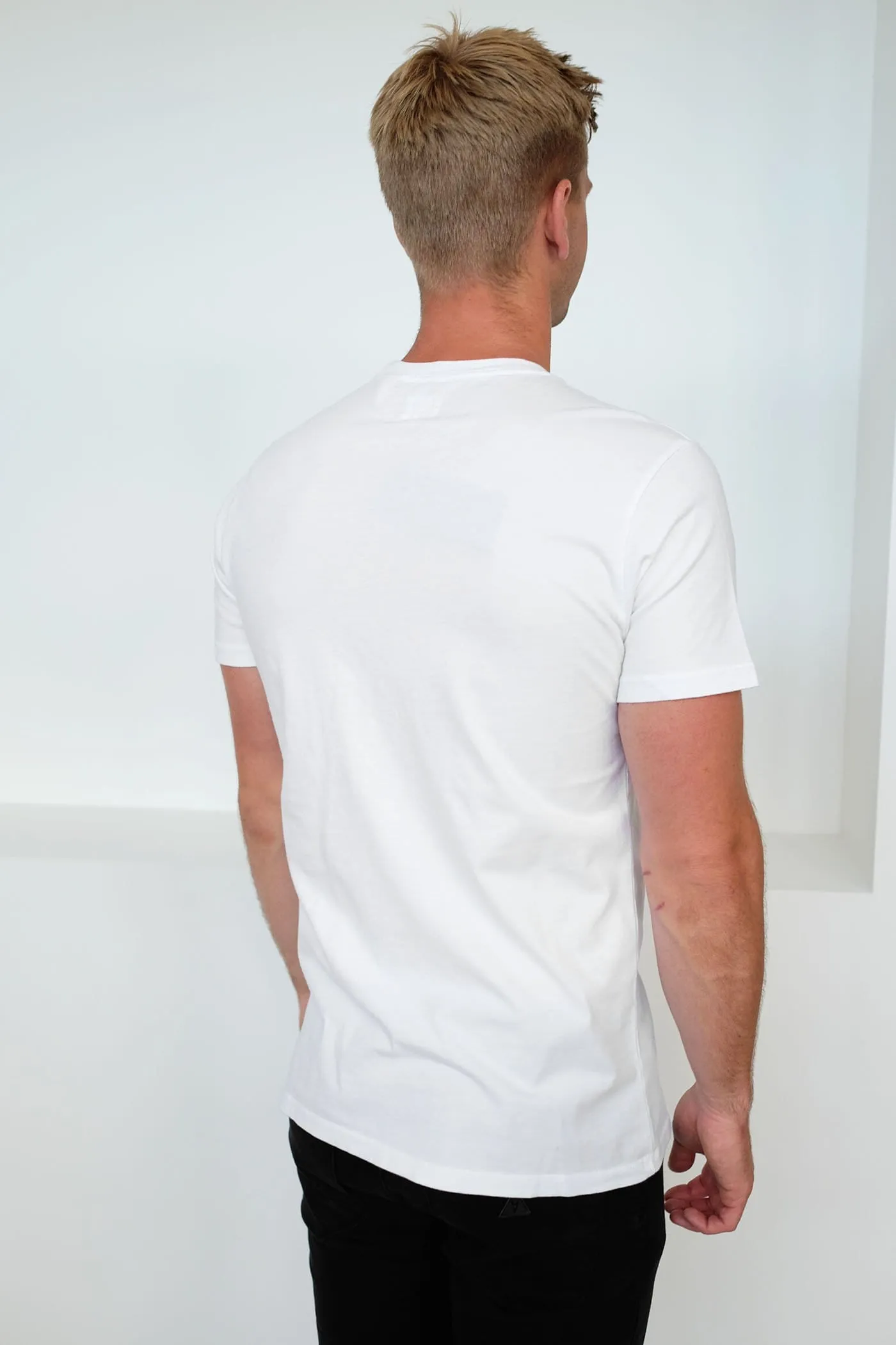 Elasticized Waistband Original Housemark Short Sleeve Tee Patch White