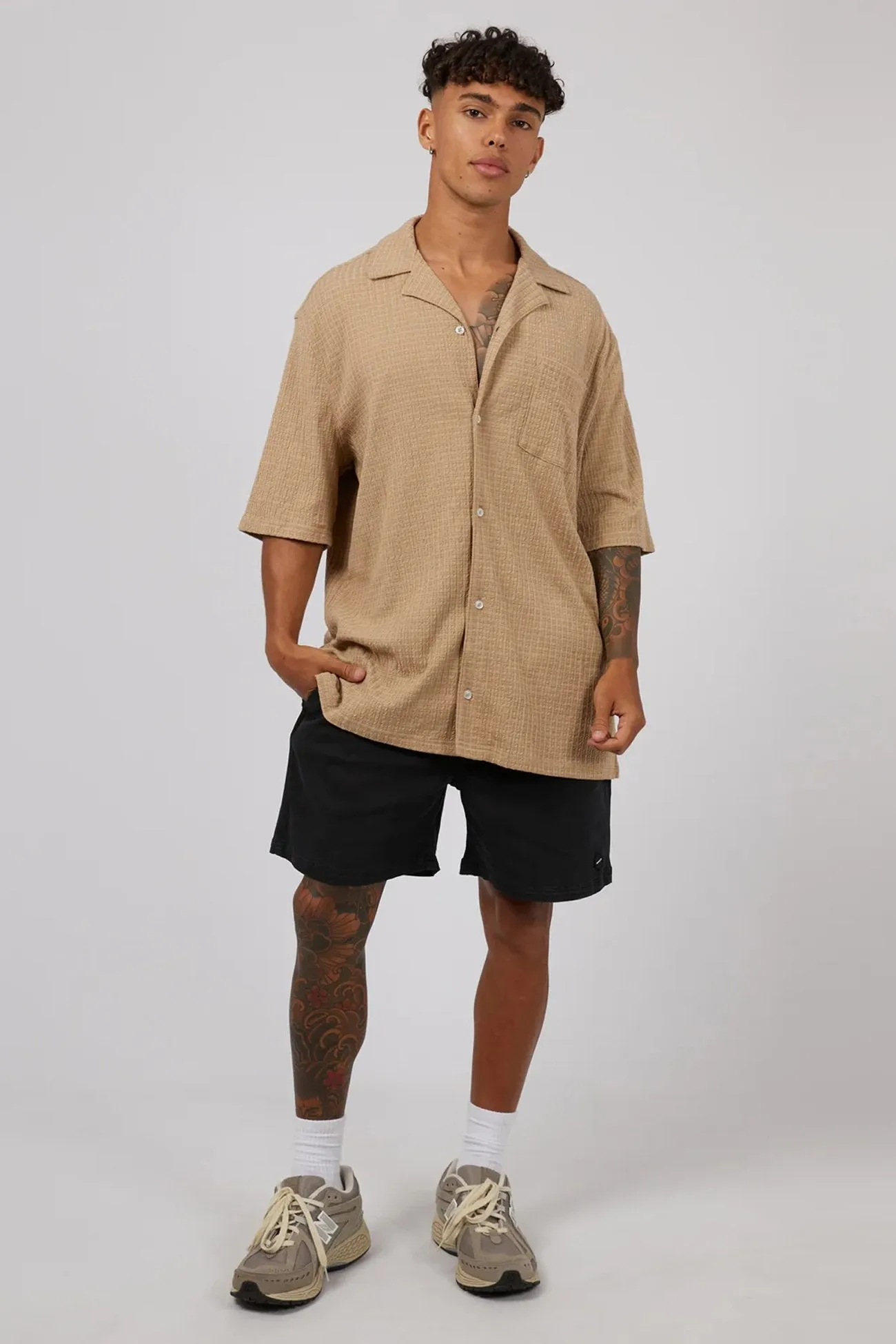 Reinforced Hem Stitching OdorControl Technology Otta Short Sleeve Shirt Tan