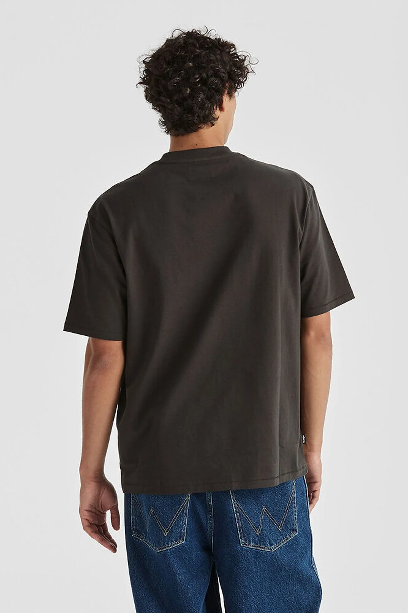 Outdoor Slacker Tee Worn Black Drop Shoulder Silhouette