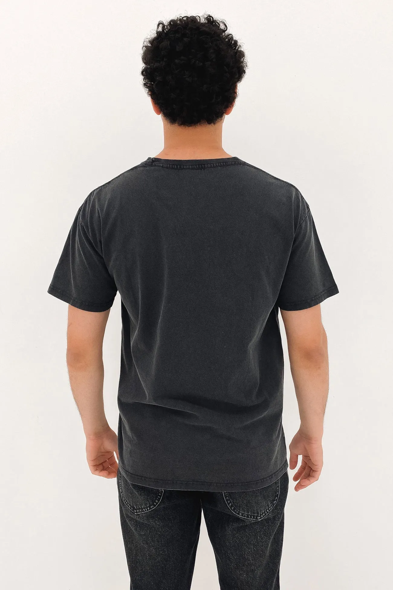 Casual Tee BreathableMaterial Oversized Tee Vintage Black