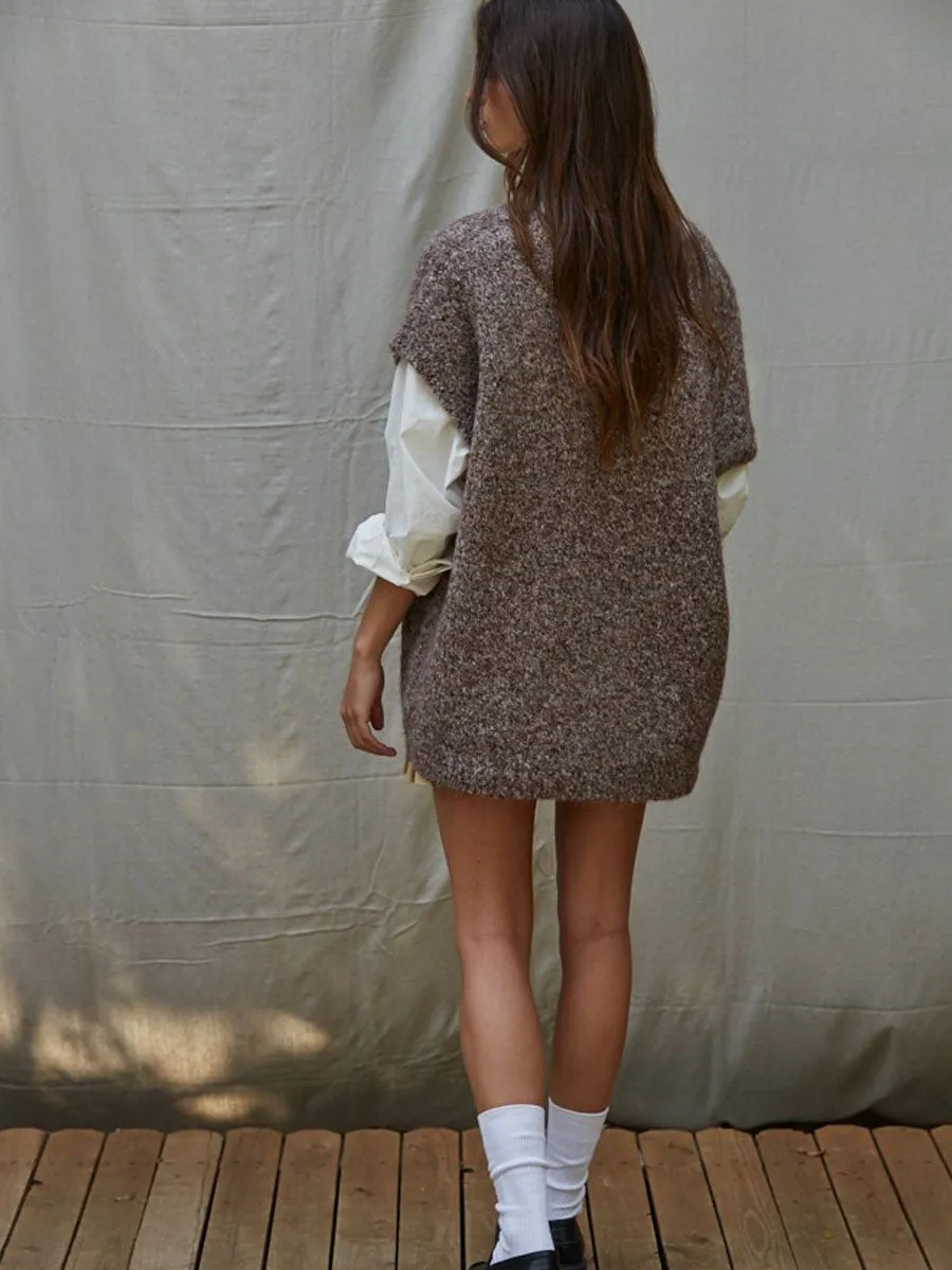 Breathable Microfiber OVERSIZED VEST TOP - MOCHA