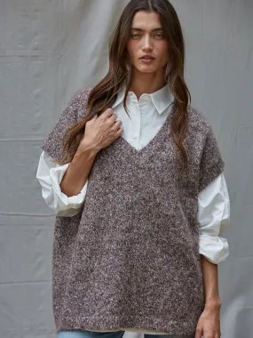OVERSIZED VEST TOP - MOCHA Reinforced Stress Points