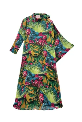 Comfy and Cozy Vibe Style Palm Canyon Kaftan - Rainforest