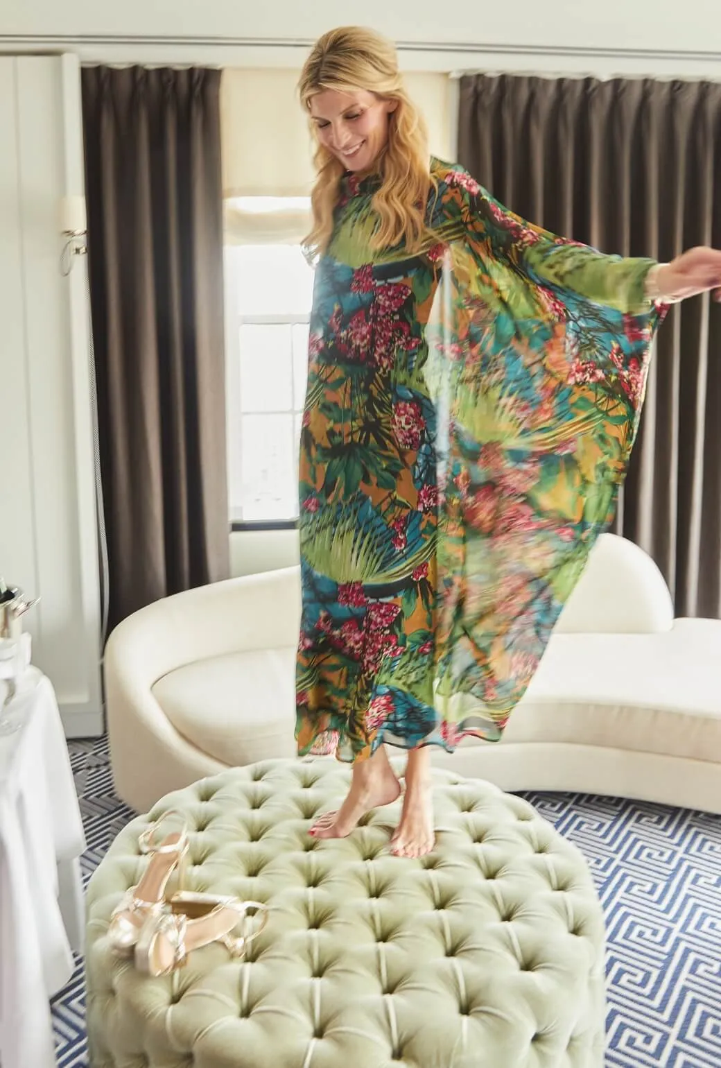 Refined Simplicity New York Palm Canyon Kaftan - Rainforest