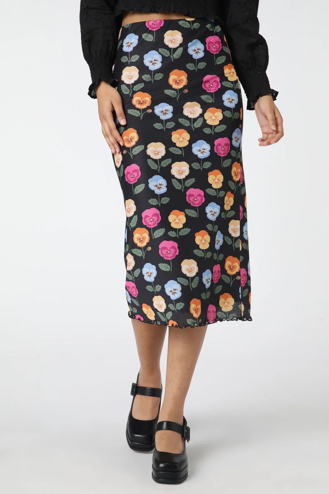 Pansy Mesh Skirt Minimalist Design Breathable Base