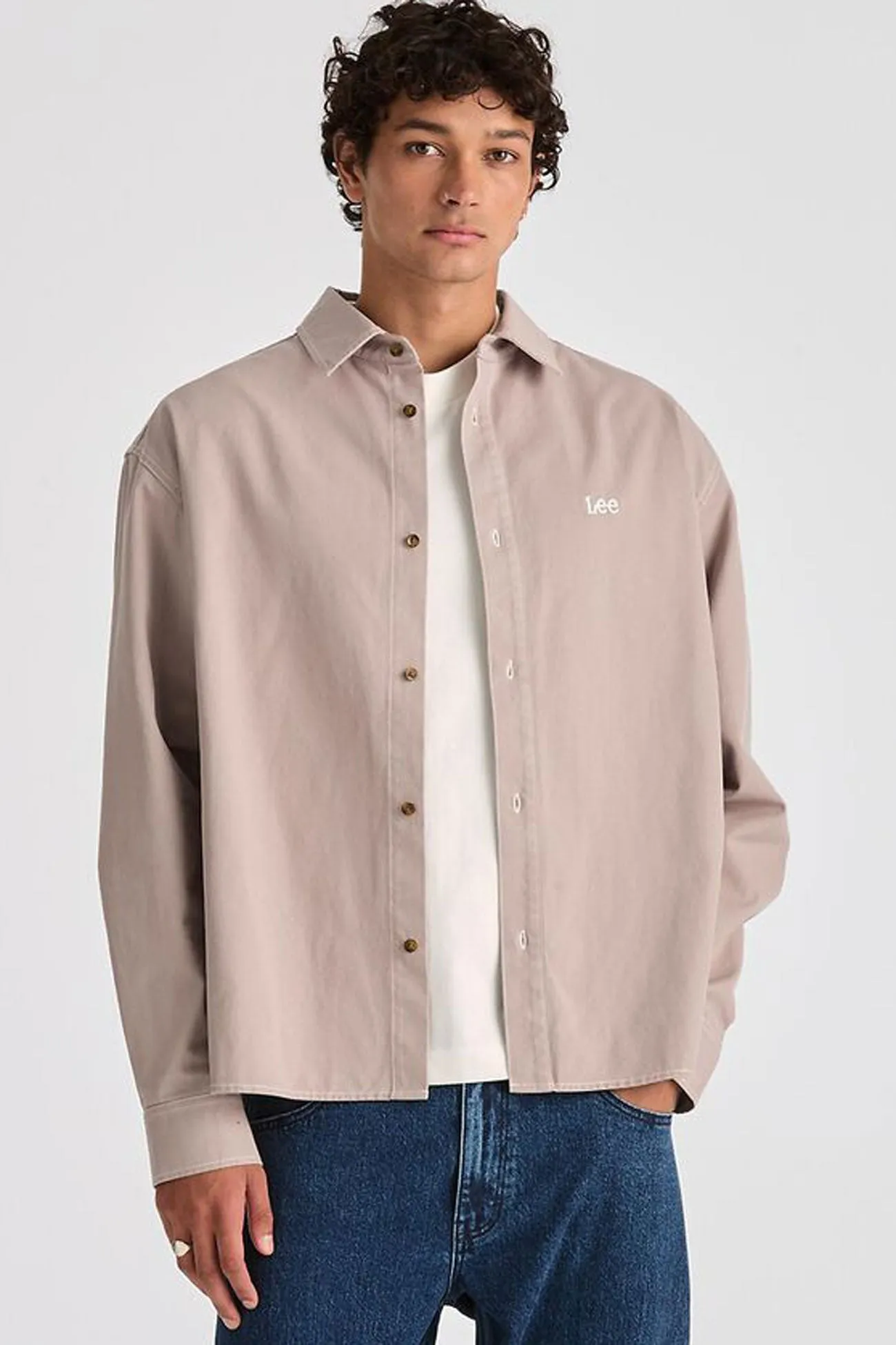Non Chafe Armholes DoubleStitchedHem Park Long Sleeve Shirt Concrete