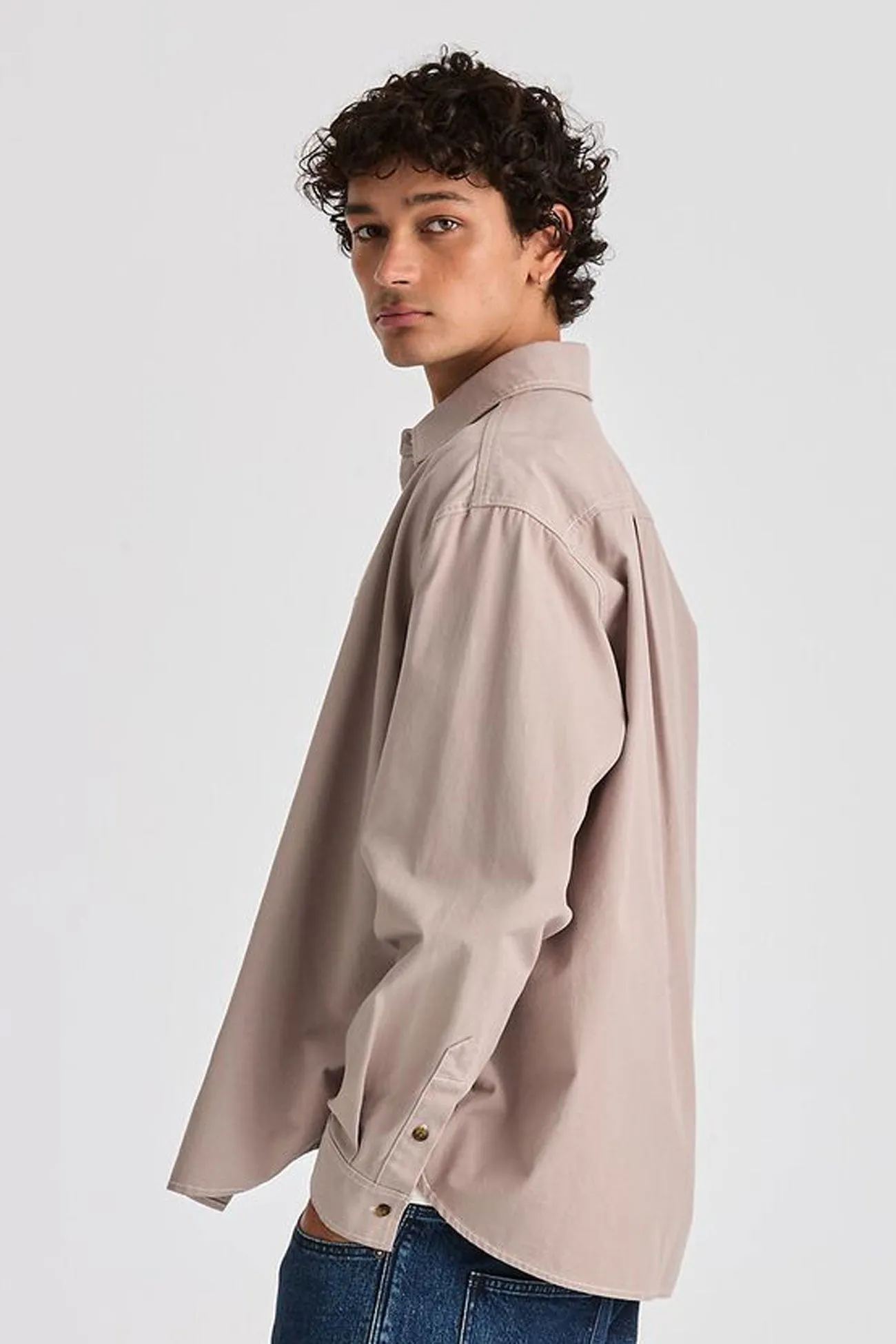 Park Long Sleeve Shirt Concrete FrayResistant Fabric