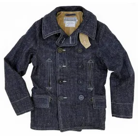 Clean Silhouette Peacoat - "Okinawa" Denim