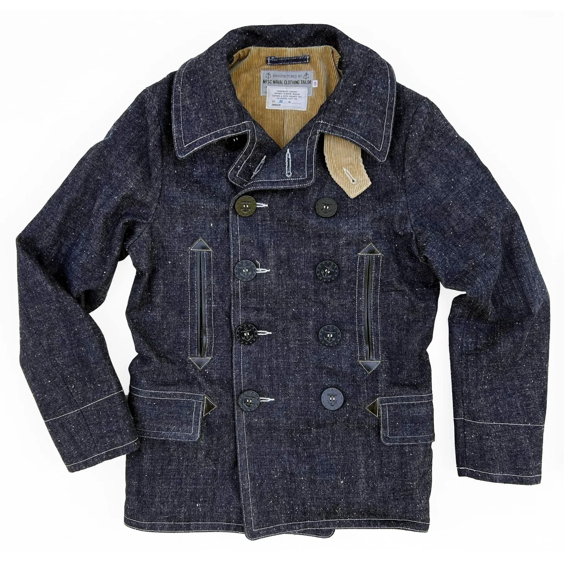 Clean Silhouette Peacoat - "Okinawa" Denim