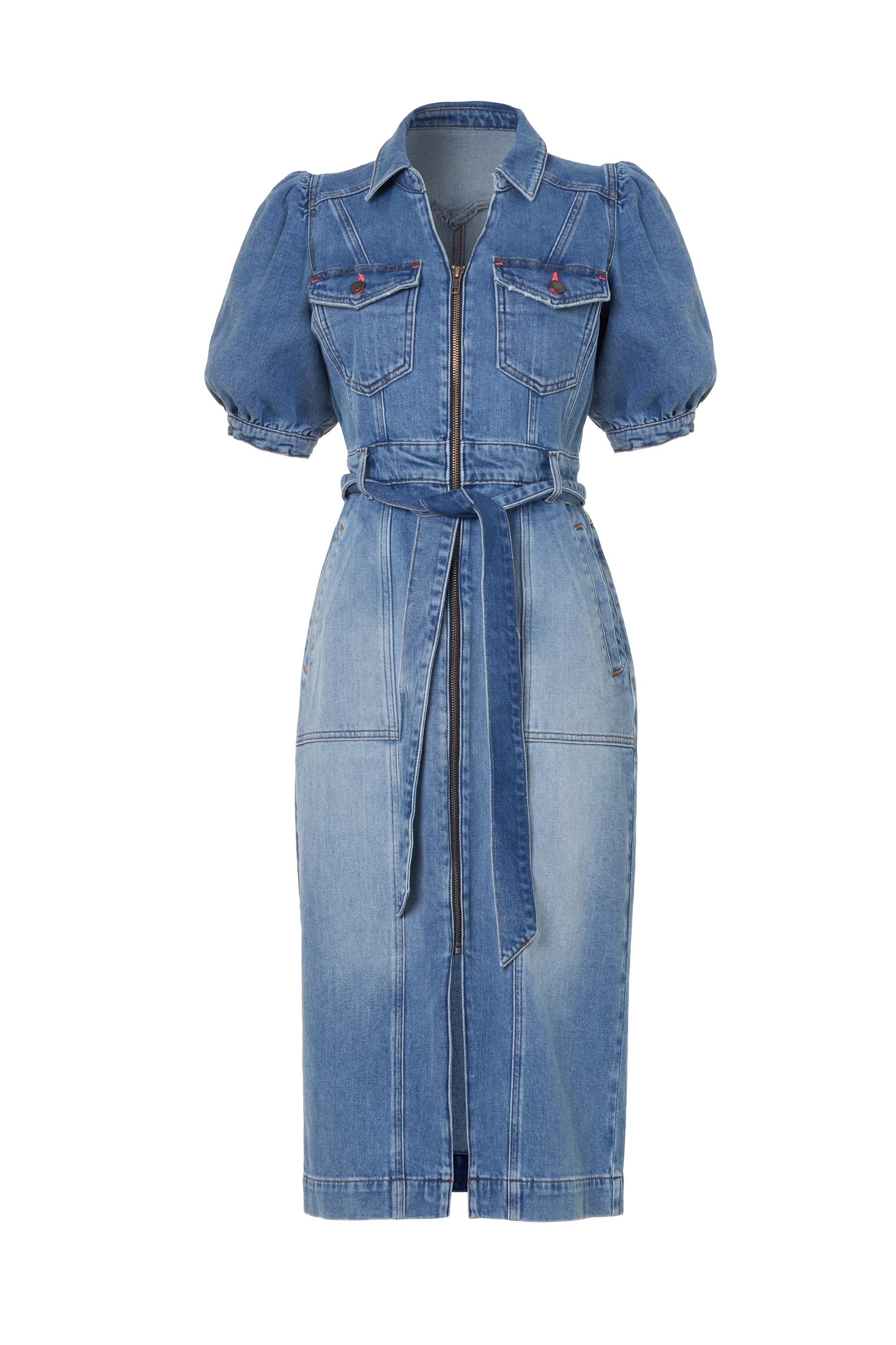 Dressy Yet Comfortable Calm Outfit Authentic Indigo Western Denim Midi Dress