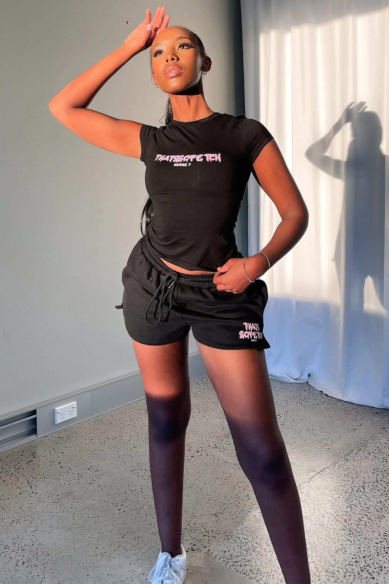 Series 7 Tee - Black/Pink Cozy Vibe Wear