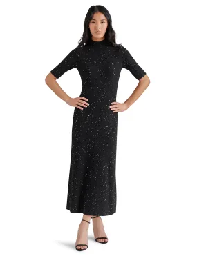 Luxe Mood Natural Texture Pernille Sparkly Midi Dress, Black