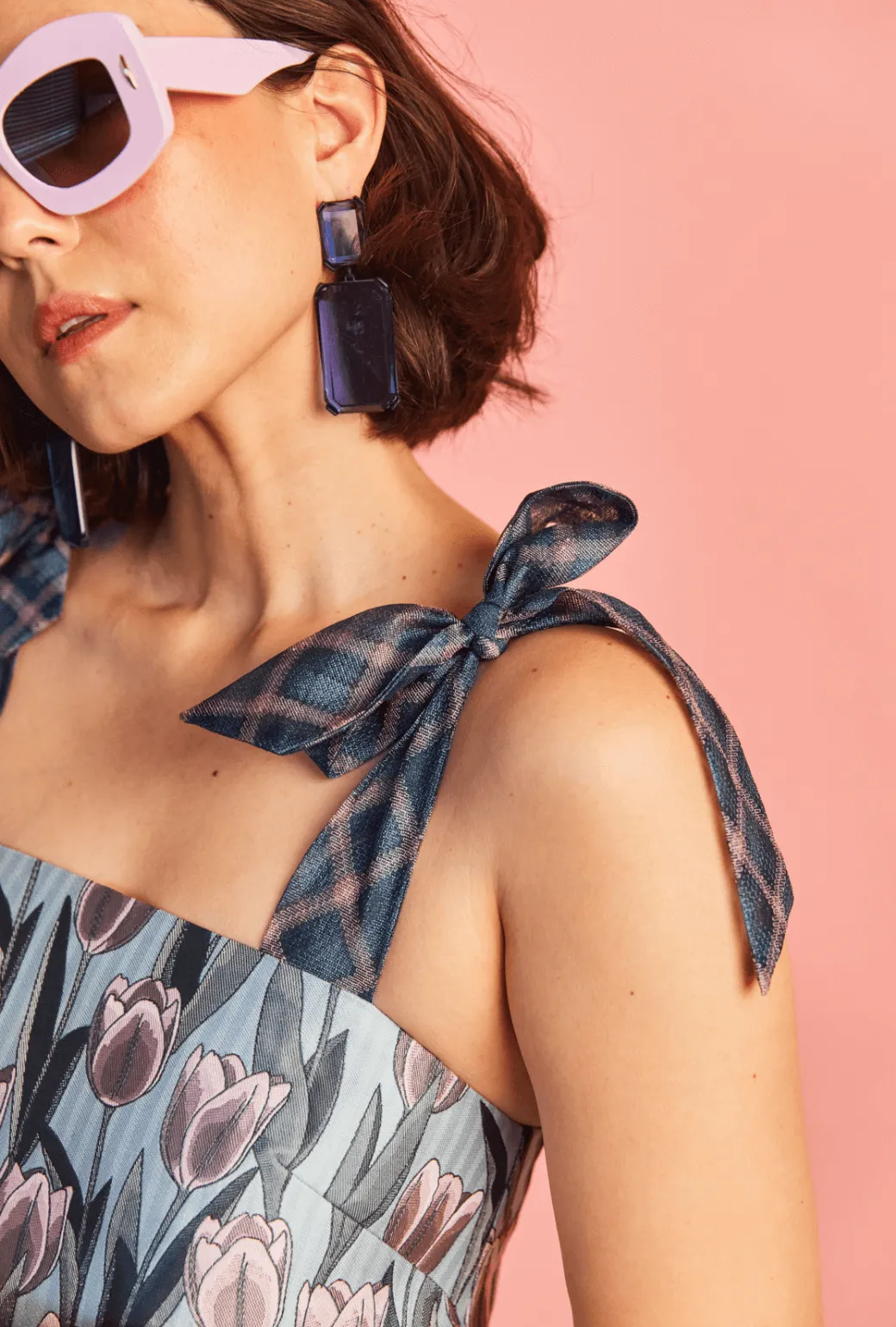 Modern Motion Pillar Gown - Tulip Jacquard
