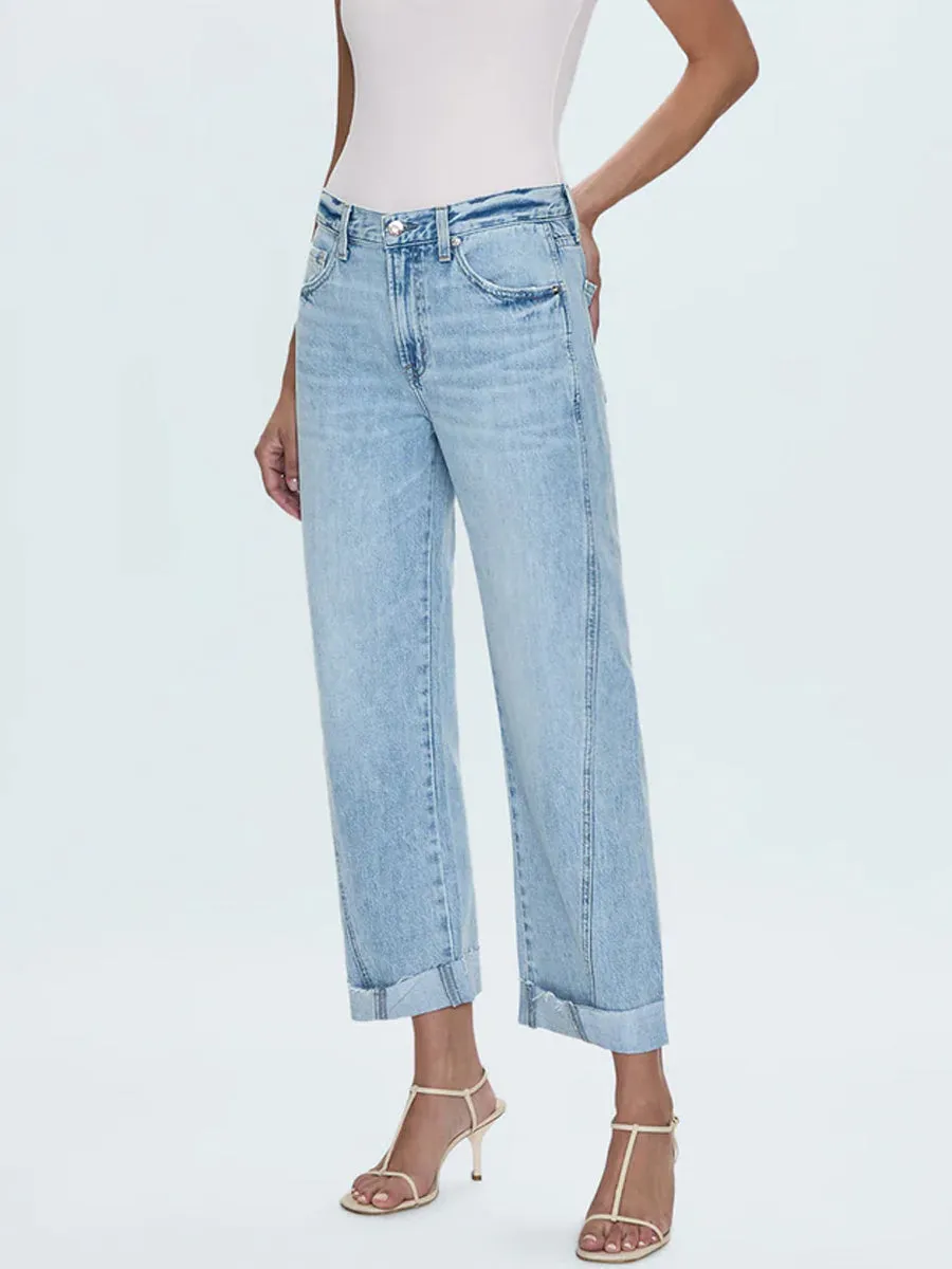 PISTOLA KACEY RISE CUFFED BOYFRIEND PANT - BERKELEY Sporty Look Chilly Day Ready