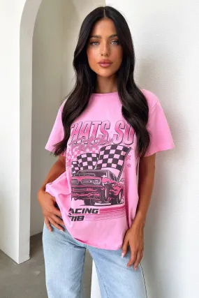 Pitstop Oversized Tee - Pink Timeless Must-Have Cozy and Comfortable