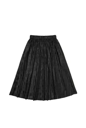 Simple Cut Pleated Skirt - Black