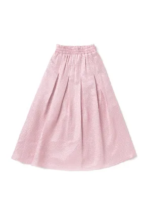 Polly Party Skirt - Pink Quilted Four Way Stretch Tight Fit