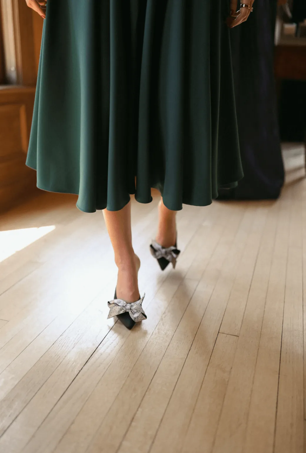 City Layers Boxy-Style Mary Dress - Forest Crepe