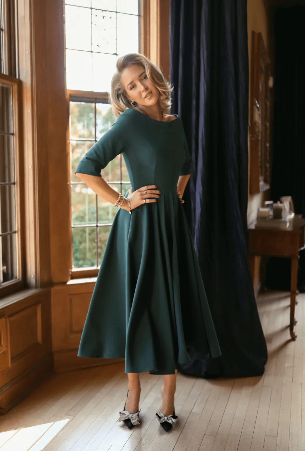 Mary Dress - Forest Crepe Sophisticated Comfort