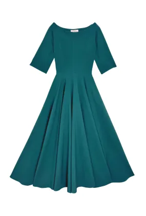 Dry-Clean-Only Smooth silhouette Mary Dress - Forest Crepe