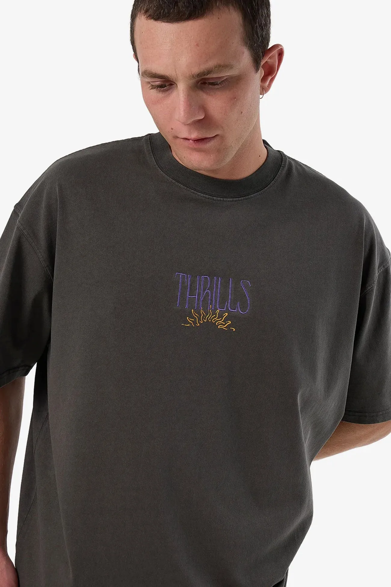 Powerful Security & Success Box Fit Oversize Tee Merch Black Reversible Layering Tech