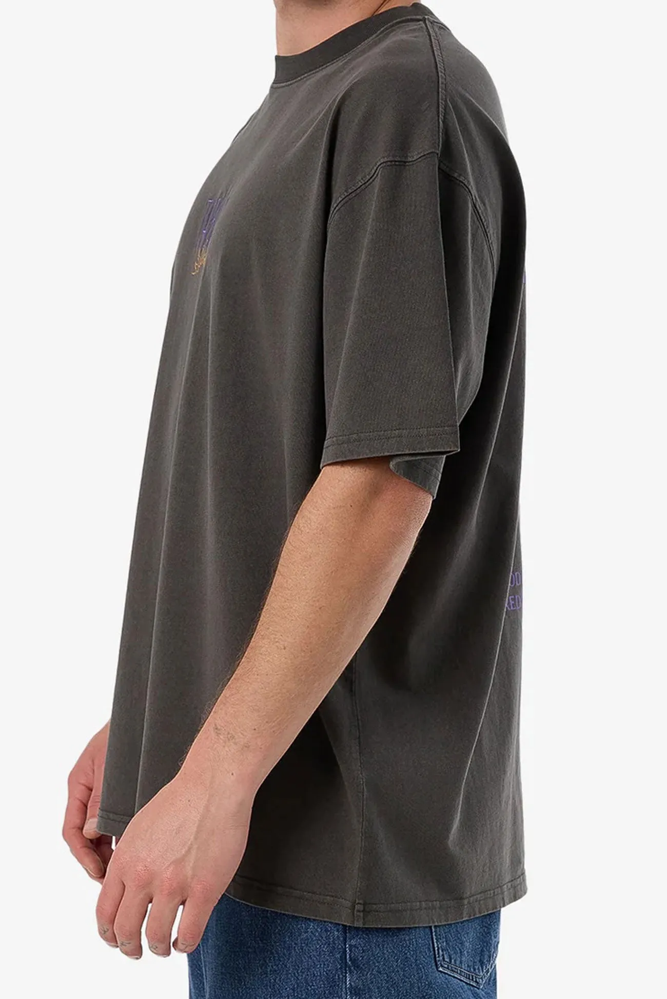 Powerful Security & Success Box Fit Oversize Tee Merch Black Ultraviolet Protection Fabric