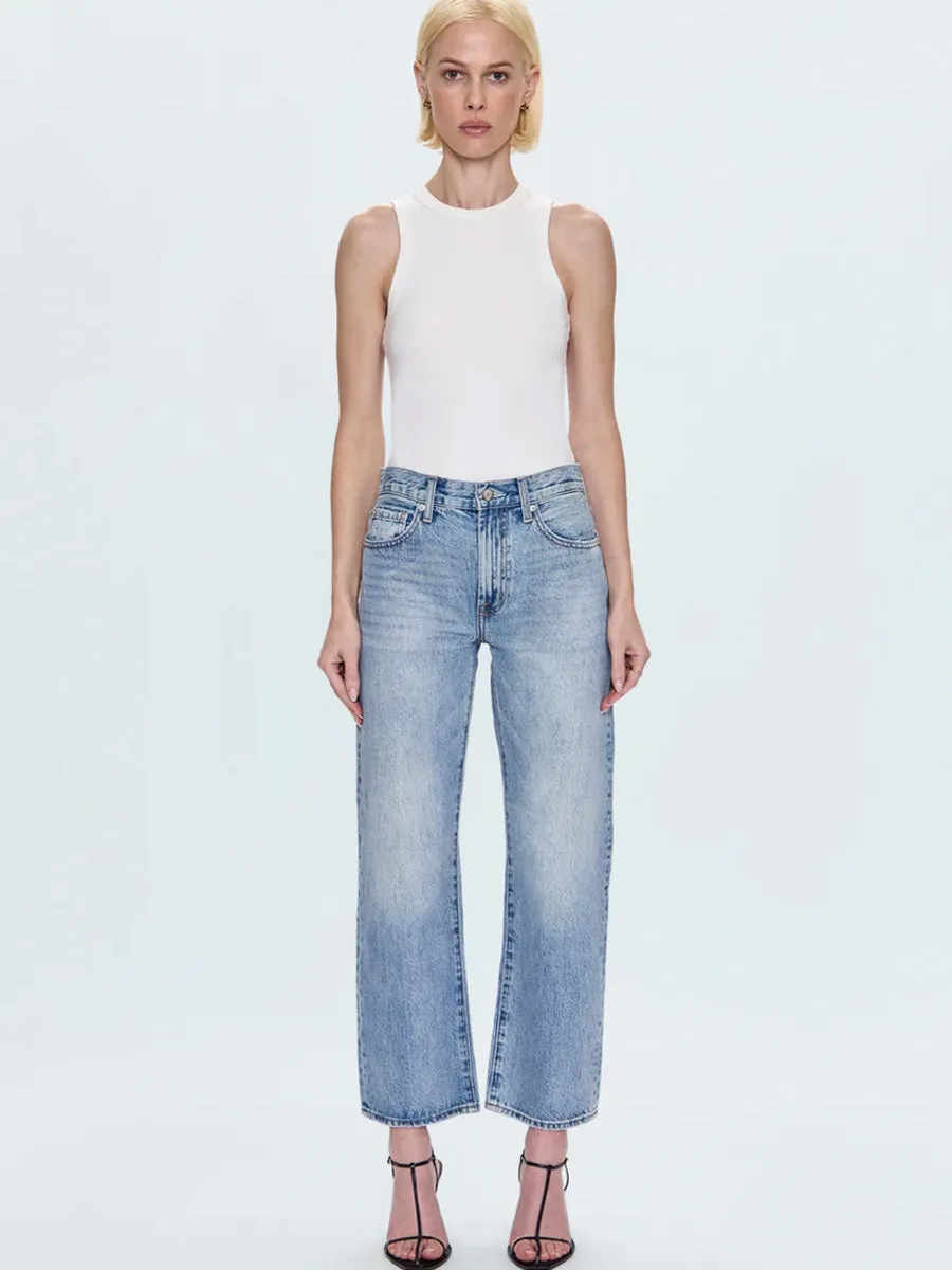 Minimal Fit PISTOLA LEXI MID RISE BOWED STRAIGHT PANT - BOWIE