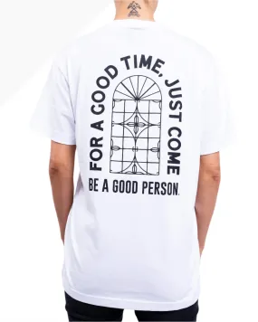 BE A GOOD PERSON X AY PAPI T-Shirt - White HypoallergenicFibers Hygroscopic Inner Layer