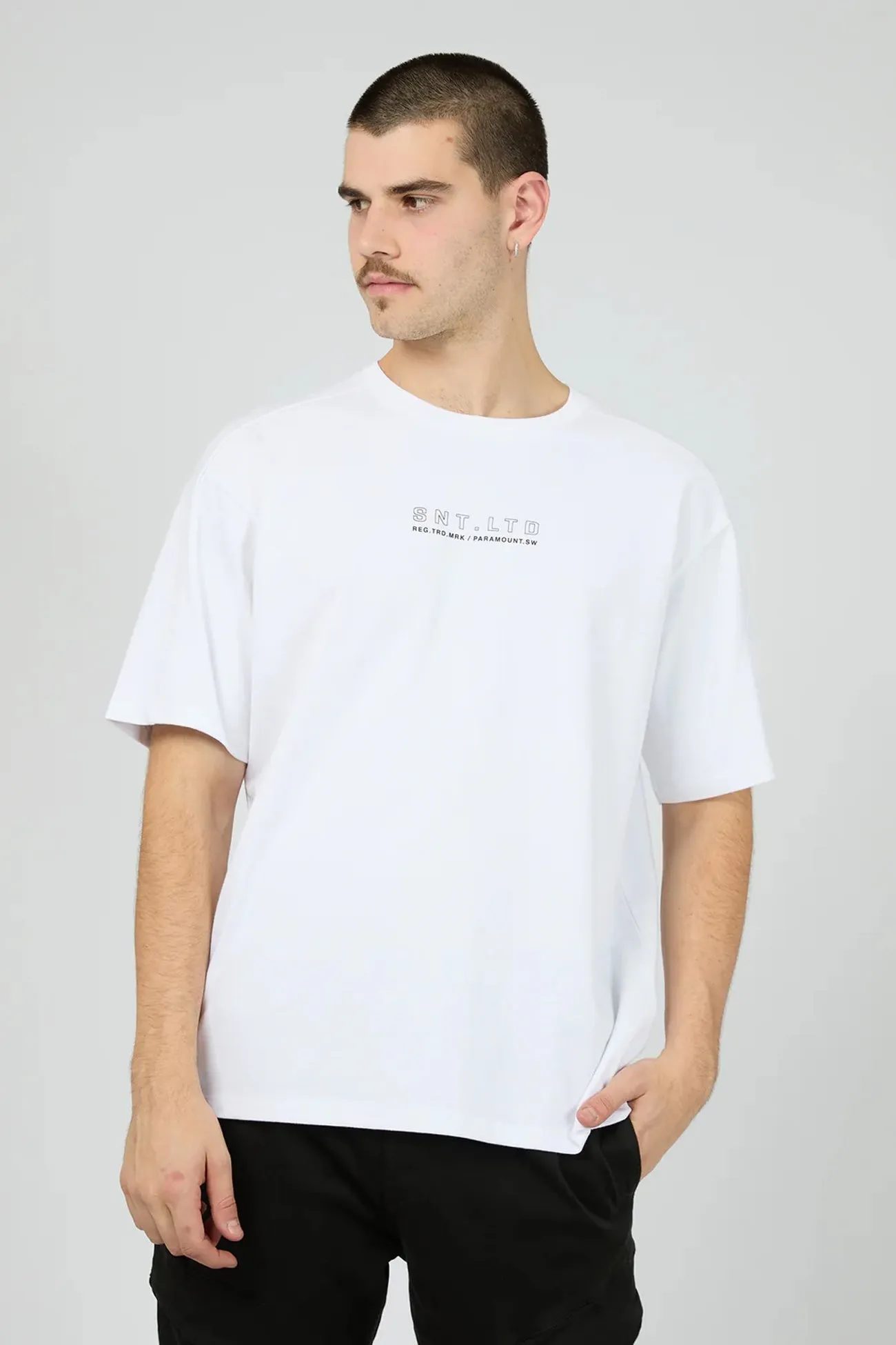 Proline Tee White Relaxed Hoodie Circular Knit Technology