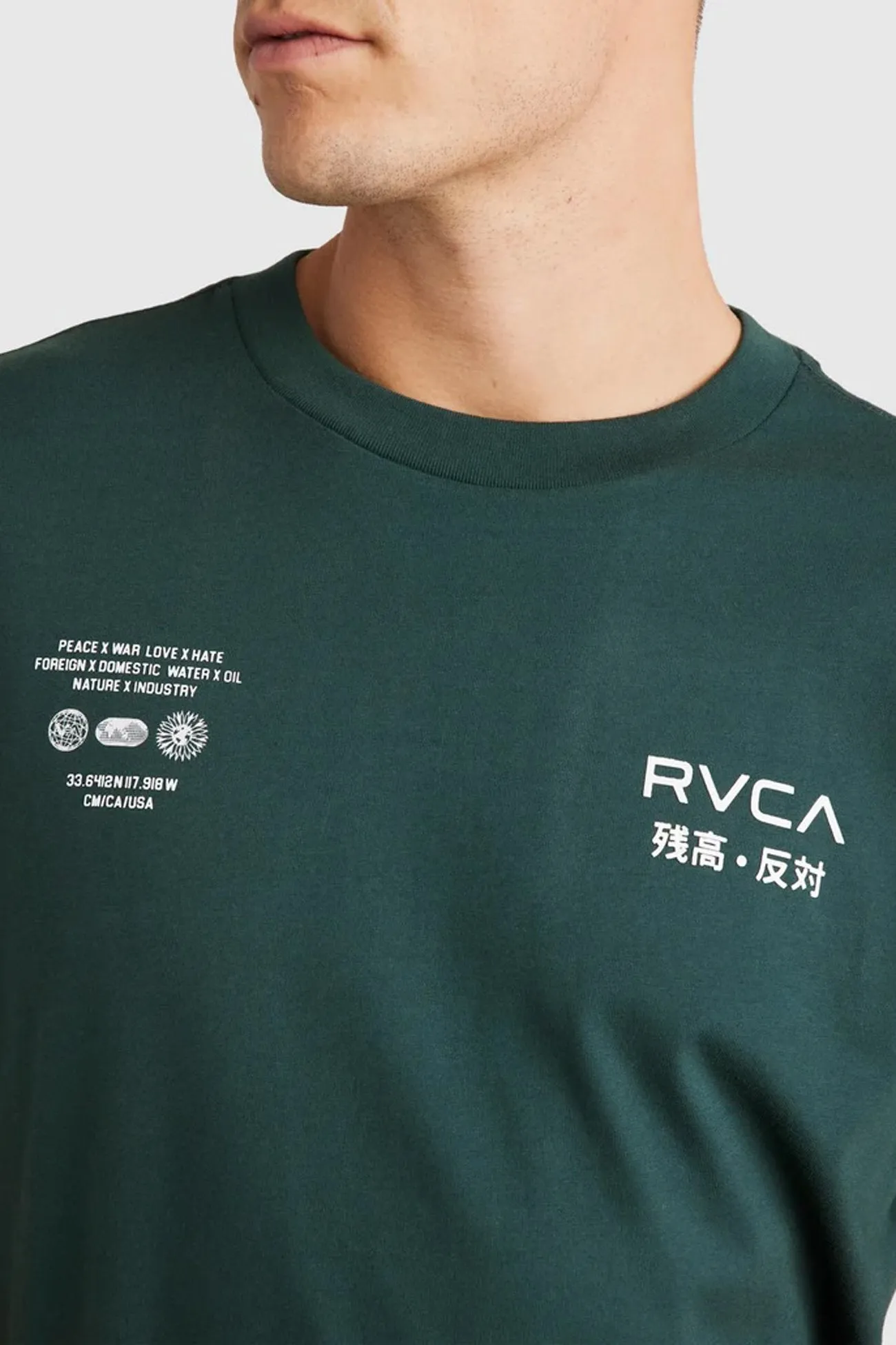 Hydrophobic Threadwork Durable Chainstitch VA Worldwide Short Sleeve Tee Hunter Green