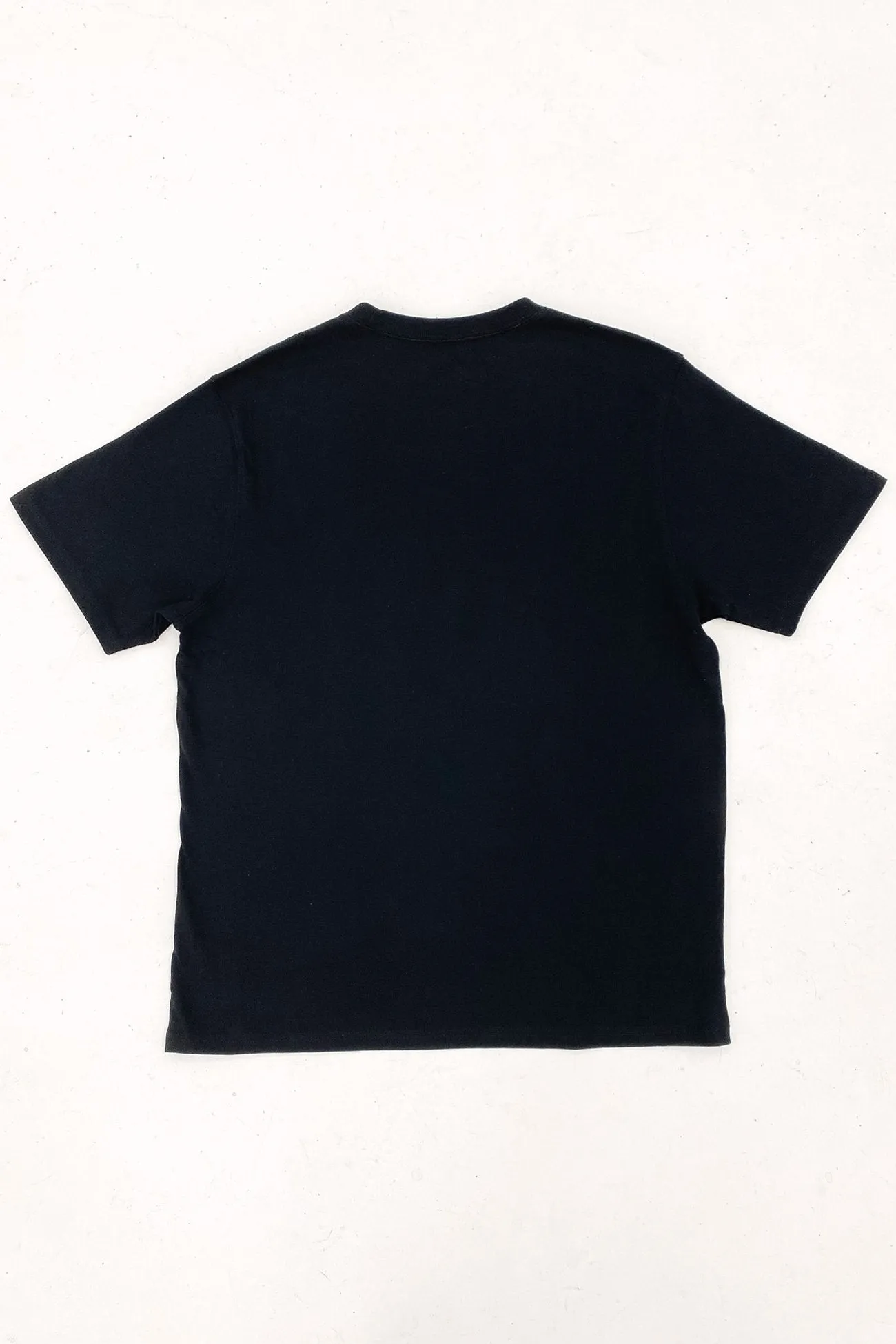 AntiPillingFinish SelfFabric Binding Quality Embroidered Heavy Weight Short Sleeve Standard Tee Black Classic Wash