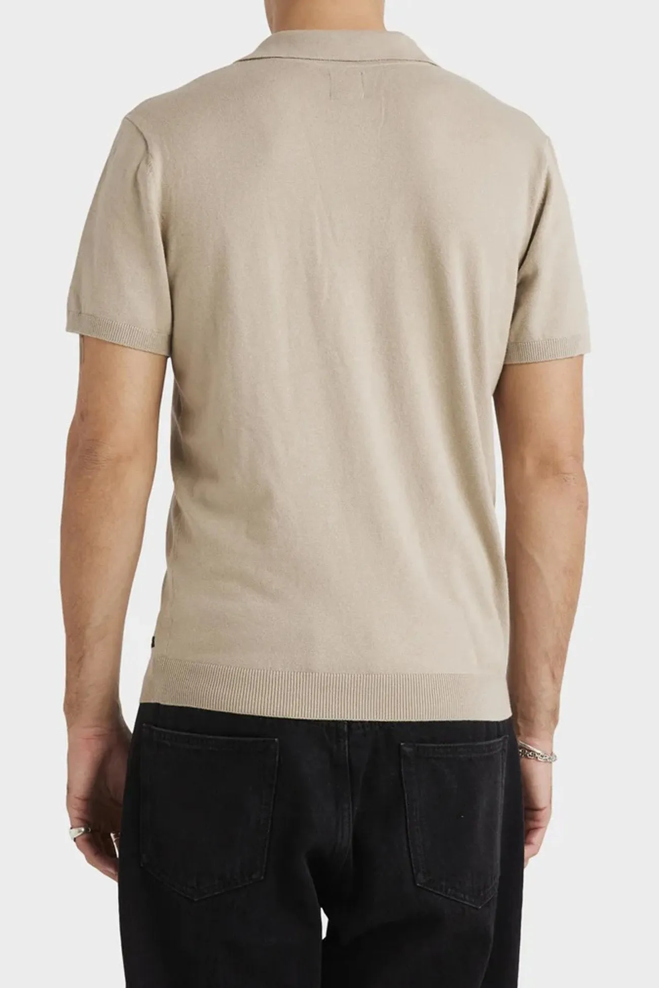 Quarter Zip Knit Light Khaki HypoallergenicMaterial