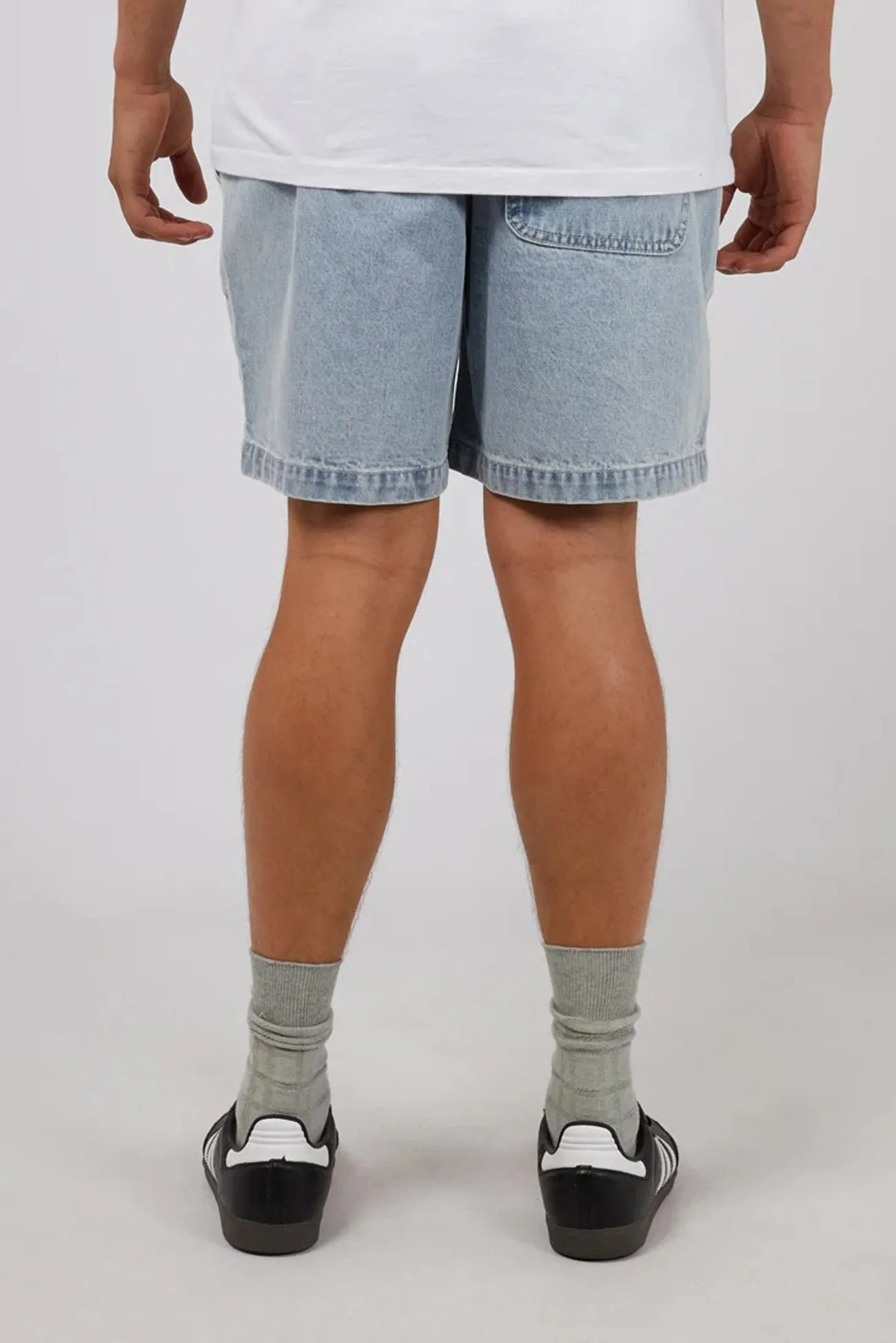 luxe feel Rider Denim Short Bleach Blue